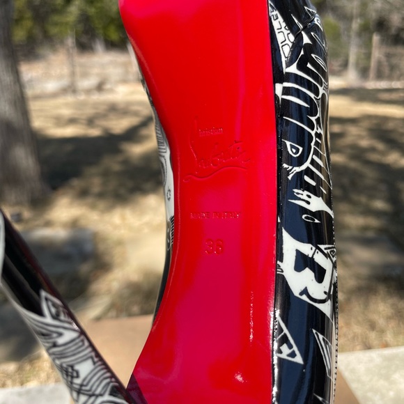 Christian Louboutin Fetish Peep Black White Size 36 - Picture 6 of 8